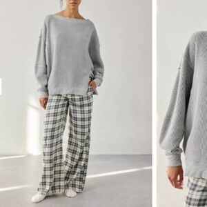 Urban‎ Outfitters Out From Under PJ Lounge Pants Womens Medium Green Plaid